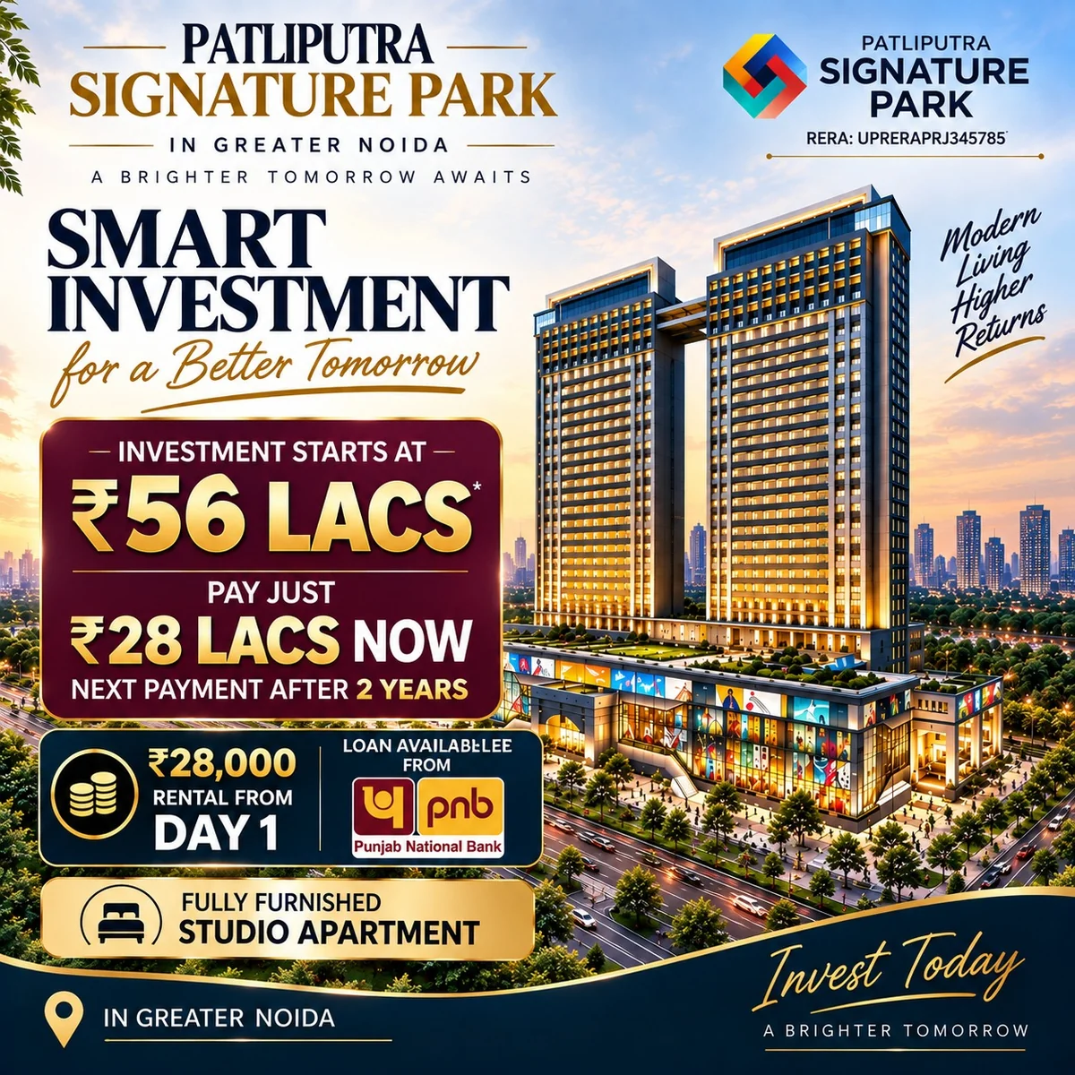 Patliputra Signature Park Official Payment Plan & PNB Loan Creative